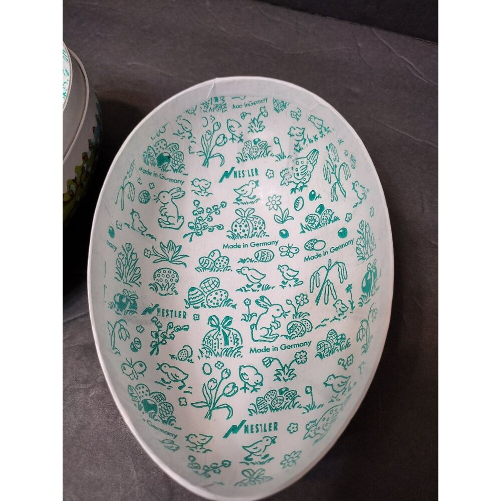 Vintage Nestler Easter Egg Box Rabbit Design 6" Made In Germany - Picture 6 of 8
